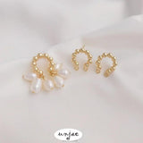 925 Silver Double Hanging Geometric Stud Earrings