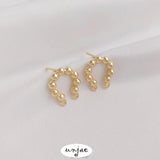 925 Silver Double Hanging Geometric Stud Earrings