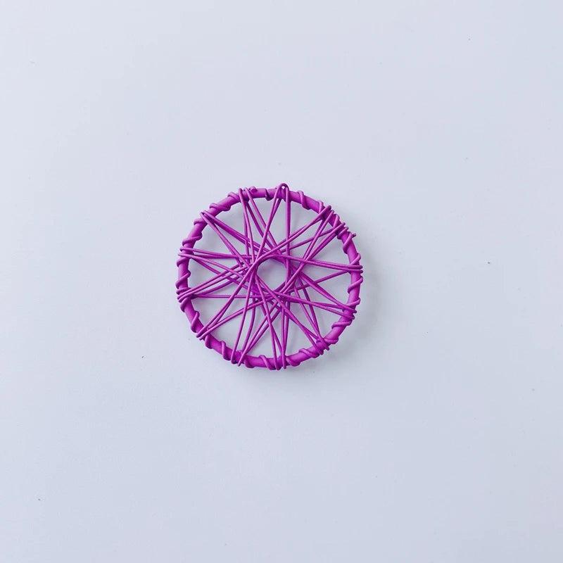 DIY Iron Spray Paint Round Hollow Earrings