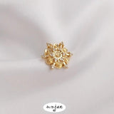 925 Silver Needle Zircon Snowflake Earrings DIY Pearl Holder