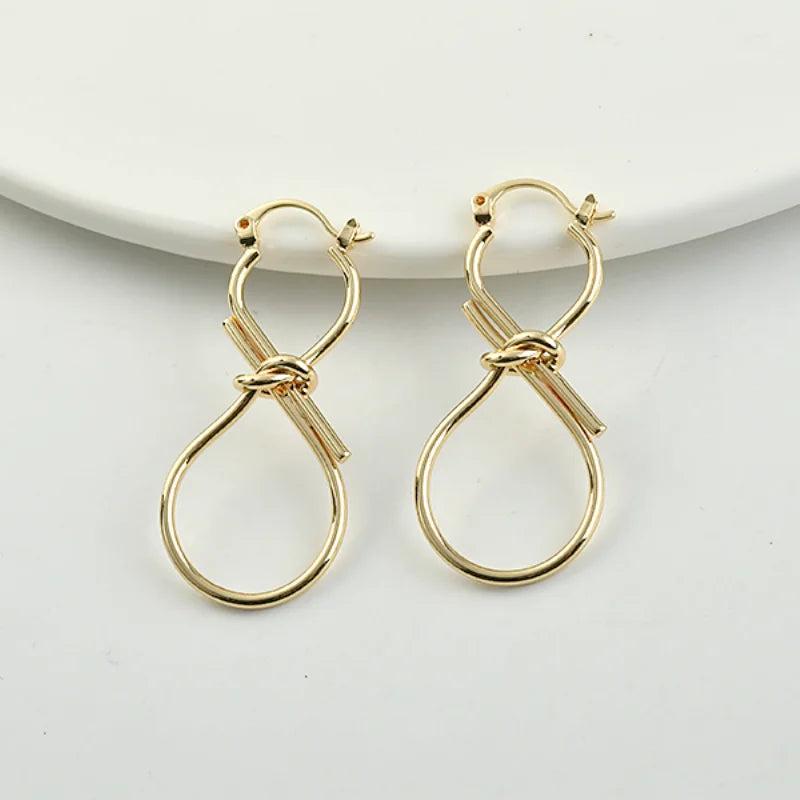 Copper-Plated 18k Figure 8 Ear Buckle Earrings
