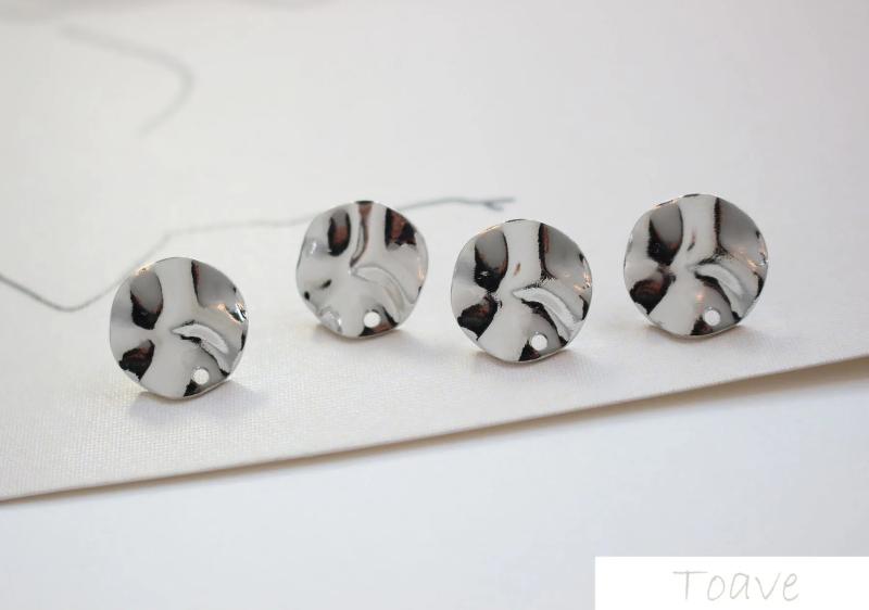 Concave-Convex Silver Needle Copper Plated 18K Real DIY Ear Studs