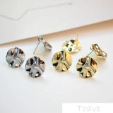 Concave-Convex Silver Needle Copper Plated 18K Real DIY Ear Studs