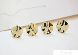 Concave-Convex Silver Needle Copper Plated 18K Real DIY Ear Studs