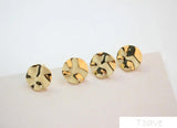 Concave-Convex Silver Needle Copper Plated 18K Real DIY Ear Studs