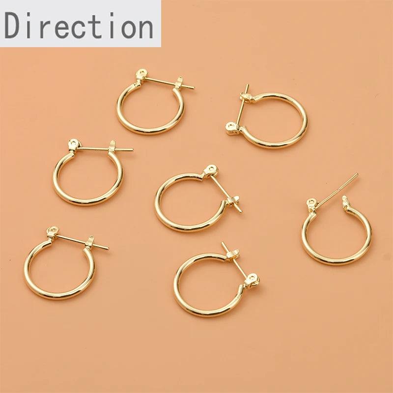 14k Color-Preserving Round Earrings DIY Jewelry Accessories