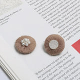 Wool Knitting Pearl Flower Patch DIY Hand Jewelry Earrings 4 pcs