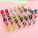 Colorful Butterfly Flower Kitten Glass Beaded Phone Chain Necklace
