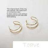 14K Gold-Plated Copper Hollow Smooth Ring DIY Material Accessory
