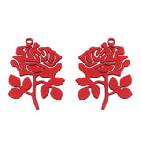 10pcs Copper Rose Flower Pendant DIY Earrings Accessory