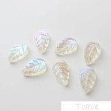 10pcs Colored Glaze Foil Edge Blade Leaf Pendant DIY Material