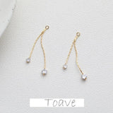 Gold-Plated Double Diamond Tassel Chain Pendant Earrings