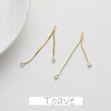 Gold-Plated Double Diamond Tassel Chain Pendant Earrings