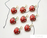 DIY Small Diamond Set Strawberry Pendant Earrings Jewelry Pendant