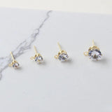 14k Gold-Plated Zircon Earrings DIY Accessory