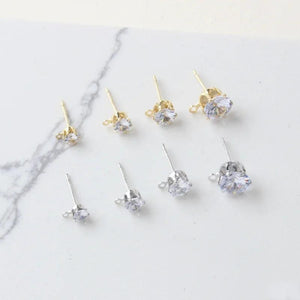 14k Gold-Plated Zircon Earrings DIY Accessory