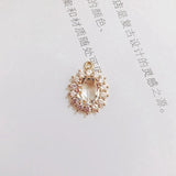 Retro Copper Crystal Zircon Pendant Necklace Set