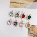 Retro Copper Crystal Zircon Pendant Necklace Set