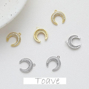 14K Gold Plated Zircon Water Drop Pendant DIY Necklace Earring Accessory