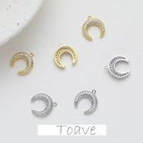 14K Gold Plated Zircon Water Drop Pendant DIY Necklace Earring Accessory