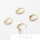 Micro-inlaid Zircon Pure Copper Ear Hooks DIY Earring Accessories