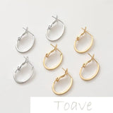 Gold-Plated Copper Oval Earrings DIY Material Accessories