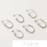 Gold-Plated Copper Oval Earrings DIY Material Accessories