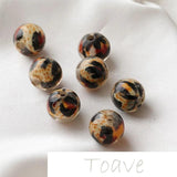 Leopard Pattern Round Beads DIY Jewelry Material