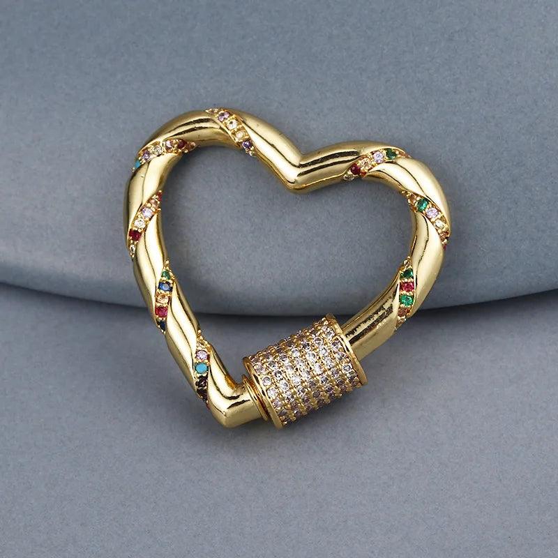 Carabiner Screw Hook Zirconia Clasps for Necklace Making
