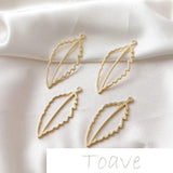 14K Gold-Plated Hollow Leaf Pendant Frame DIY Earring Material