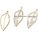 14K Gold-Plated Hollow Leaf Pendant Frame DIY Earring Material