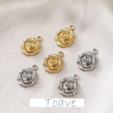 14K Gold-Clad 3D Flower Pendant Earrings DIY Material Accessories
