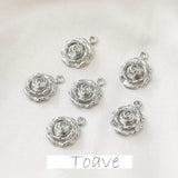 14K Gold-Clad 3D Flower Pendant Earrings DIY Material Accessories