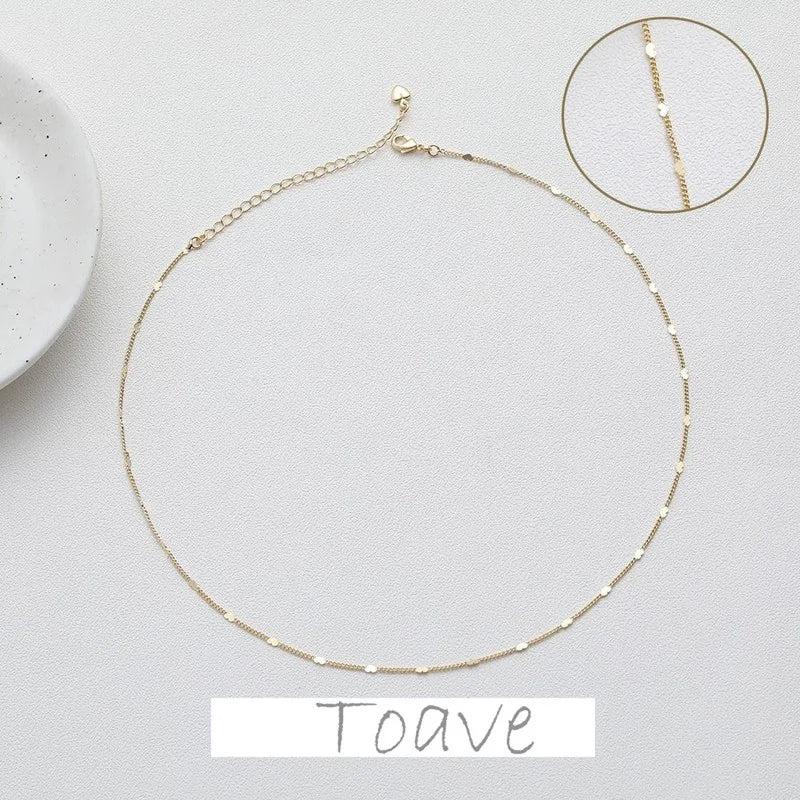 Gold Flat Chain Love Necklace DIY Material