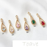 Copper Water Drop Zircon Pendant DIY Earrings Bracelet Necklace