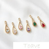 Copper Water Drop Zircon Pendant DIY Earrings Bracelet Necklace
