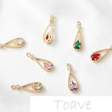 Copper Water Drop Zircon Pendant DIY Earrings Bracelet Necklace