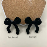 Retro Velvet Bow Plush Earrings DIY Accessories