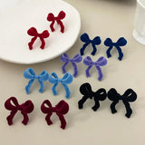 Retro Velvet Bow Plush Earrings DIY Accessories