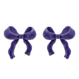 Retro Velvet Bow Plush Earrings DIY Accessories