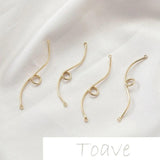 14K Gold-Coated S-Line Belt Ring & Link Rod DIY Earring Material