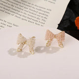 Korea Sweet Glass Crystal Butterfly Earrings DIY Jewelry Material