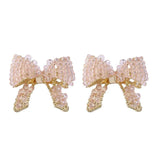 Korea Sweet Glass Crystal Butterfly Earrings DIY Jewelry Material