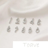 14K Gold-Clad 0-9 Digital Compact Zircon Pendant DIY Bracelet Necklace Earrings