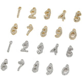 14K Gold-Clad 0-9 Digital Compact Zircon Pendant DIY Bracelet Necklace Earrings