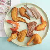 5pcs Mixed Style Food Chicken Leg Wings Pendant DIY Keychain Jewelry Decoration