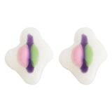 4pcs Corrugated Striped Resin Patch DIY Earring Accessory Material