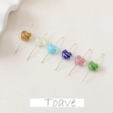 Striped Peach Heart Glass Beads DIY Necklace Earrings Material