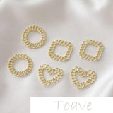Alloy Chain Peach Heart Square DIY Earring