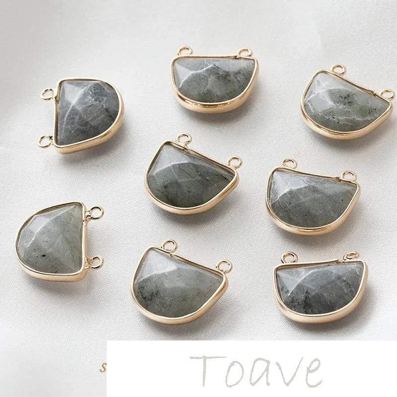 Natural Stone Double Hole Hanging Earrings DIY Material